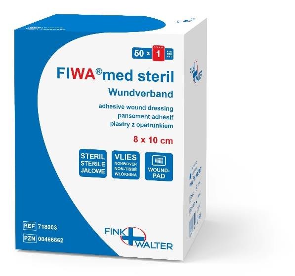 Fink & Walter FIWA®med steril – Wundverband STERIL 10x20cm, weiß, Pckg à 50x1 Stück / 50 St. (REF 718006) / PZN: 00466916