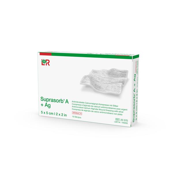 Suprasorb A+Ag antimik. Ca-Alg-Kompr. steril, 5x5cm, 10 Stück (REF 149265) / PZN: 18749738