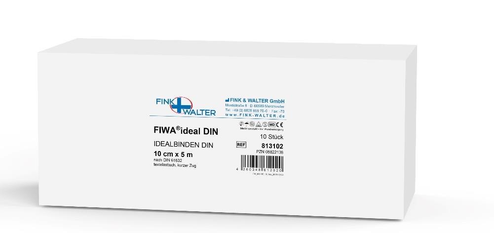 Fink & Walter FIWA®ideal DIN – Idealbinde 30cm x 5m nach DIN 61632 mit Klammer, CELLO, textilelastisch, kurzer Zug, weiß / 1 St. (REF 813303) / PZN: 07200558