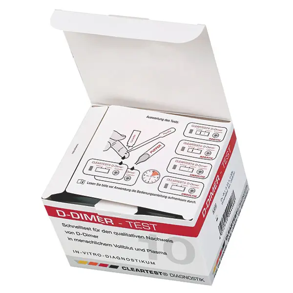 CLEARTEST D-Dimer zur Anzeige einer Fibrinolyse / 10 St. p.P / PZN: 06690862