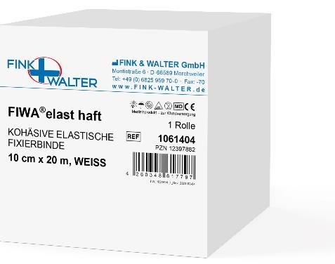 Fink & Walter FIWA®elast haft – Kohäsive, elastische Fixierbinde 12cm x 20m, WEISS / 1 St. (REF 1061105) / PZN: 04807165