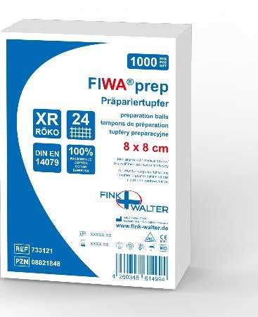 Fink & Walter FIWA®prep – Präpariertupfer 6x6cm (länglich), Röko, VM 24 DIN 14079 BW (Btl. à 1.000 Tupfer) / 1000 St. (REF 733111) / PZN: 08821831