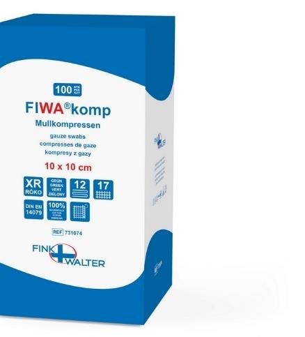 Fink & Walter FIWA®komp – Mullkompressen 10x13cm, 12-fach, Röko, VM 17 DIN 14079 BW (Pckg. à 100 Kompressen) / 100 St. (REF 731122)