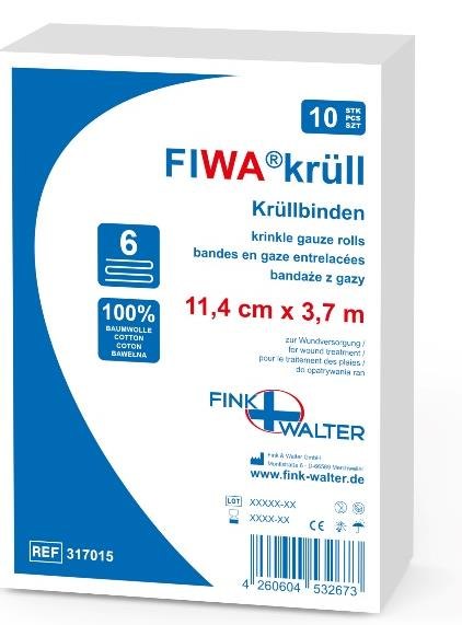 Fink & Walter FIWA®krüll – Krüllbinden 11,4cm x 3,7m (Karton à 100 Binden) / 1 St. (REF 317017)