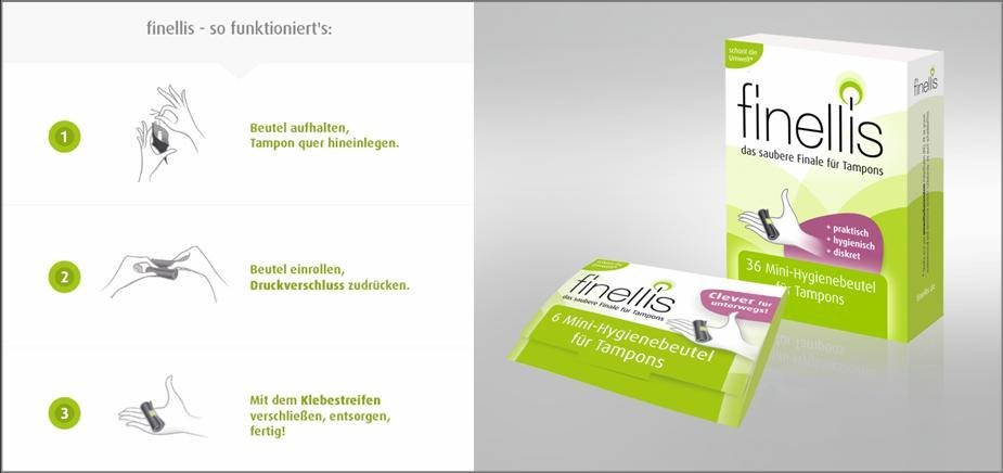 Fink & Walter finellis - Mini-Hygienebeutel für Tampons, für unterwegs, Packung à 6 Beutel / 6 St. (REF 800021) / PZN: 10744121