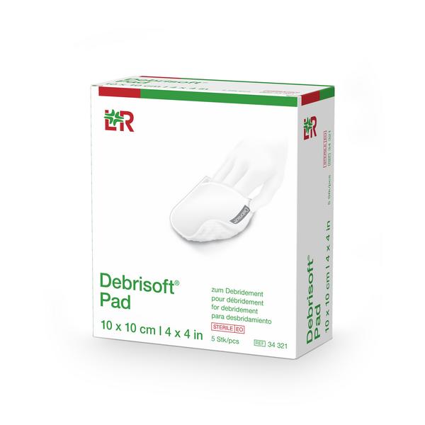 Debrisoft Pad Wundbettvorbereitung steril, 10x10cm, 5 Stück (REF 34321) / PZN: 13155158