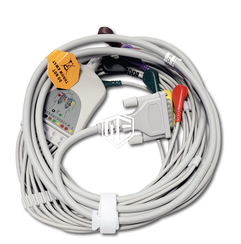 EKG-Patientenkabel mit Druckknopfadapter 3m, zu Cardio M-PLUS, Cardio M-PRO, Cardio M-PC, Cardio M, Cardio E3 / REF: 41.13-5367