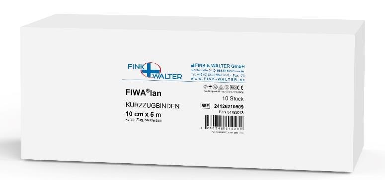 Fink & Walter FIWA®Ian – Kurzzugbinde steril 8cm x 5m, mit Klammer, textilelastisch, kurzer Zug, hautfarben, doppelt verpackt, Set à 1 Stück / 1 St. (REF 32464) / PZN: 11860088