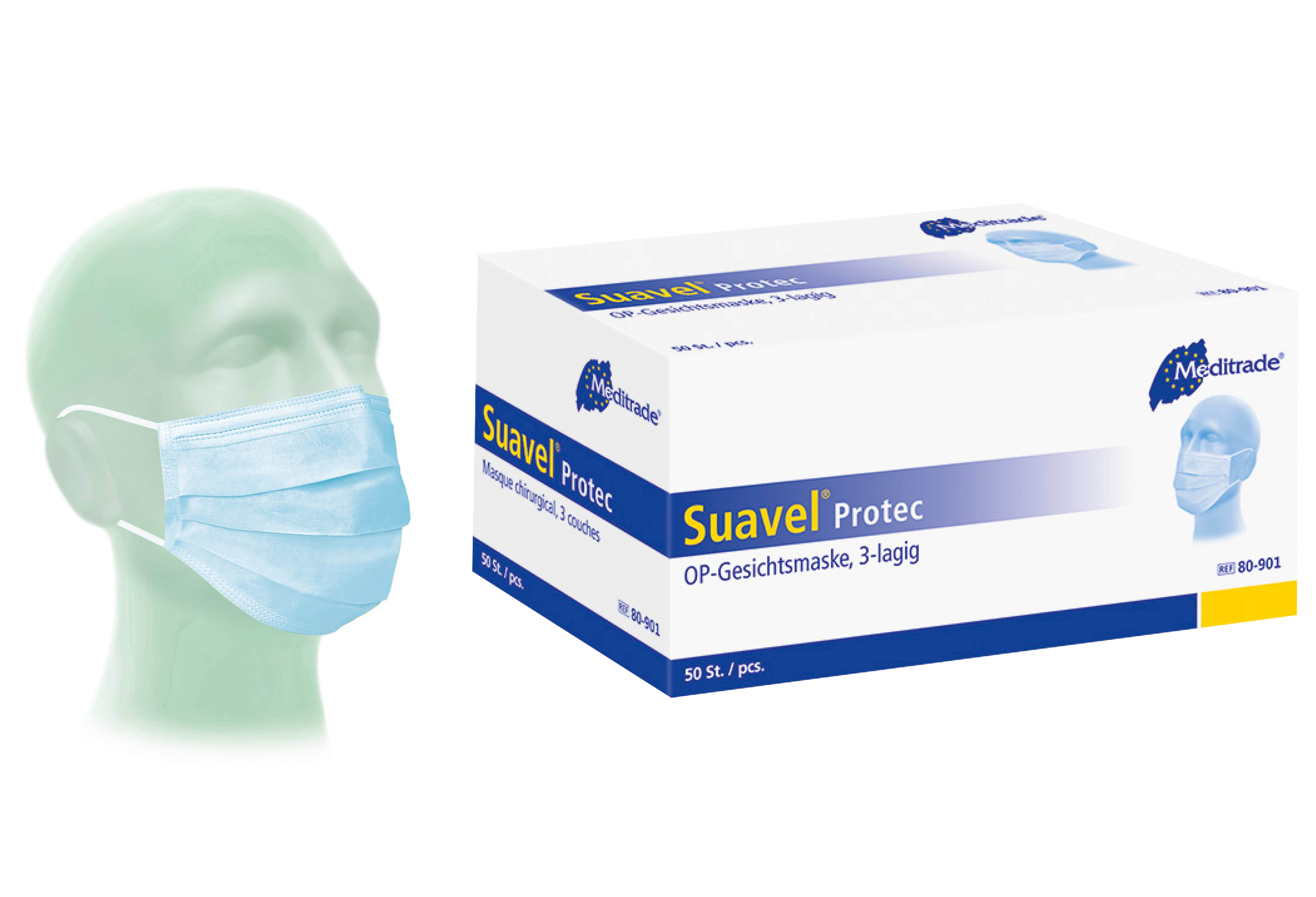 Meditrade Suavel® Protec OP-Masken 3-lagig  50 Stück
