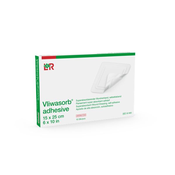 Vliwasorb adhesive Wundverband steril, 15x25cm, 10 Stück (REF 30993) / PZN: 09888458