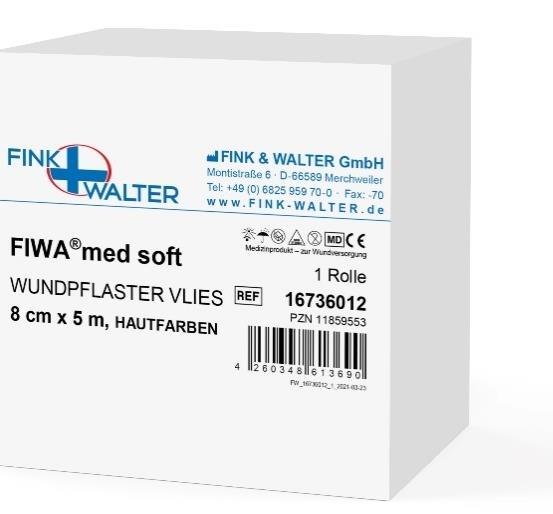 Fink & Walter FIWA®med soft – Wundpflaster VLIES 6cm x 5m, hautfarben / 1 St. (REF 16736011) / PZN: 11859547