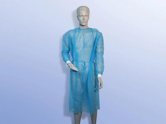 Dahlhausen Besucherkittel blau 120x144 cm, Strickbündchen / 10 St. p.P. / REF: 7559000001 / PZN: 02708832