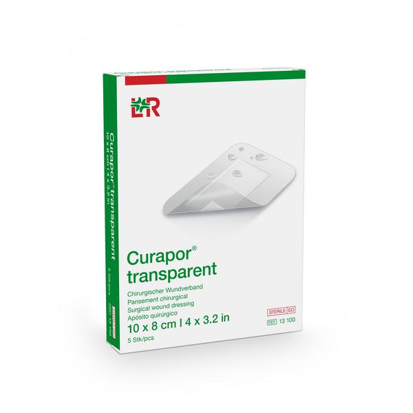 Curapor transparent Wundverband steril, 10x8cm, 5 Stück (REF 13100) / PZN: 02913555