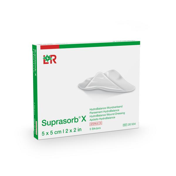 Suprasorb X HydroBalance Kompresse steril, 5x5cm, 5 Stück (REF 20534) / PZN: 03490803