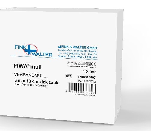 Fink & Walter FIWA®mull – Verbandmull 64cm breit, 100m lang, VM 17 DIN 14079 BW (Btl. à 100 Meter) / 100 St. (REF 1406417) / PZN: 10763621