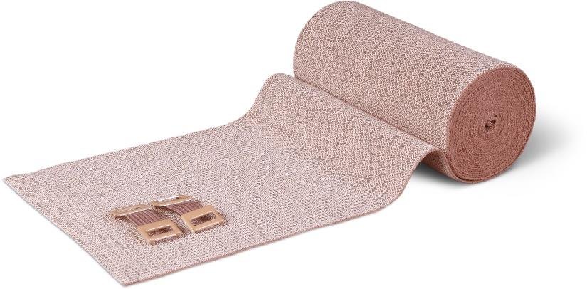 Fink & Walter FIWA®Ian – Kurzzugbinde steril 10cm x 5m, mit Klammer, textilelastisch, kurzer Zug, hautfarben, doppelt verpackt, Set à 1 Stück / 1 St. (REF 32462) / PZN: 11860071