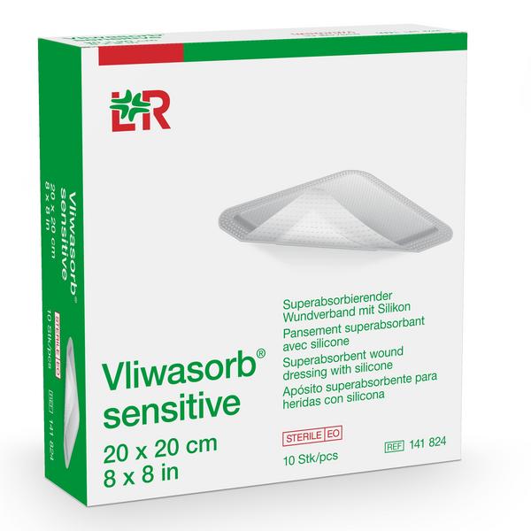 Vliwasorb sensitive superabs. WV Silikon steril, 20x20, 10 Stück (REF 141824) / PZN: 16876390