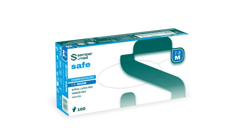 Sempermed Safe Nitrile US-Handschuh ungepudert, blau, Gr. M/7,5 , 100 Stk (REF 402251)