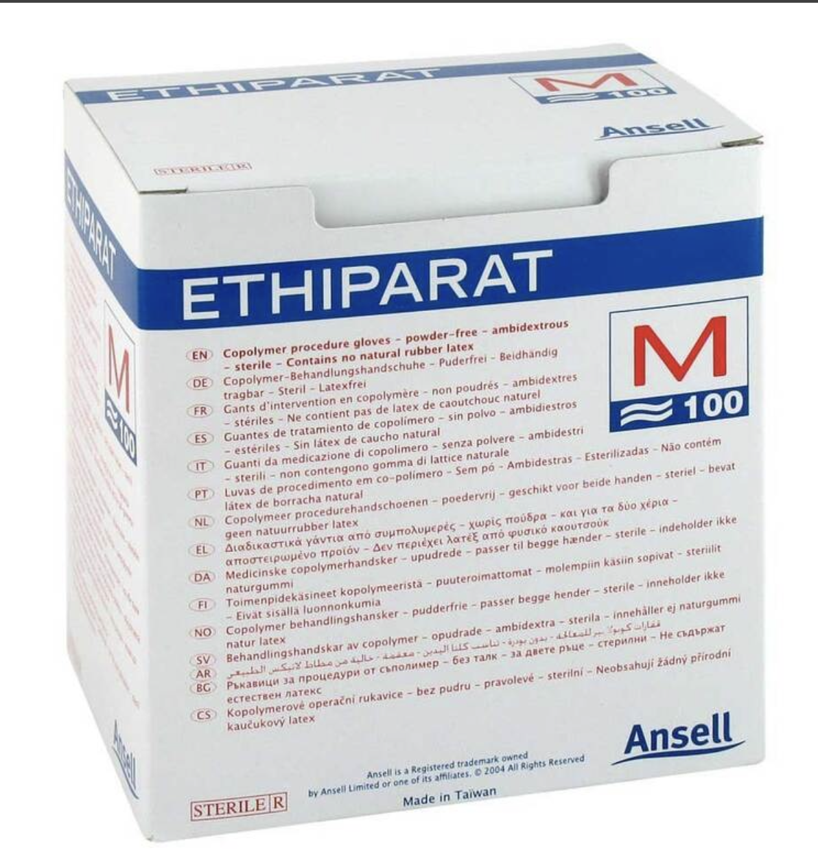 Ethiparat Untersuchungshandschuhe /  steril /  mittel M3345 / 100 St. p.P. / PZN: 00346603