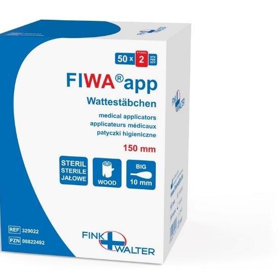 Fink & Walter FIWA®app – Wattestäbchen steril 150mm, kleiner Kopf, Btl. à 1 Stück (Pckg. à 100 Btl.) / 100 St. (REF 329011)