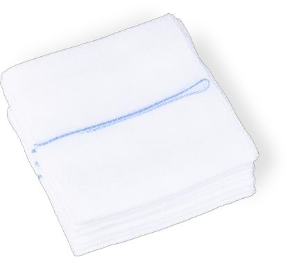 Fink & Walter FIWA®komp – Mullkompressen 10x10cm, 12-fach, grün, Röko, VM 17 DIN 14079 BW, mit Faden gebündelt à 5 Stück (Pckg. à 100 Kompressen) / 100 St. (REF 731074)