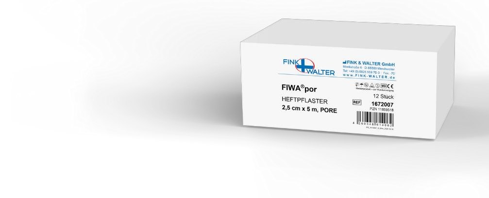 Fink & Walter FIWA®por – Heftpflaster PORE 1,25cm x 5m, atmungsaktiv, Pckg. à 12 Stück / 12 St. (REF 1672006) / PZN: 11859501
